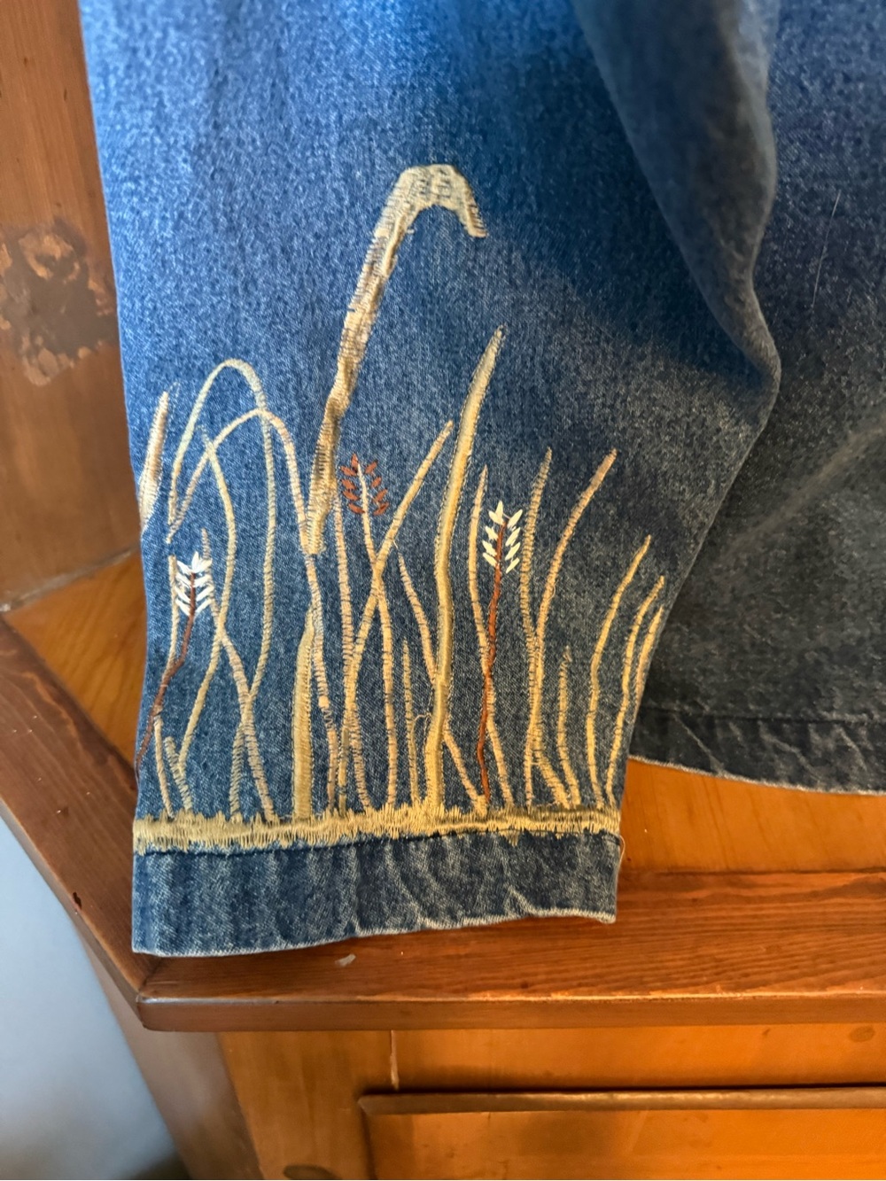 Tantrums vintage 100% cotton Horse Equestrian Western Denim Beaded Sequin Jacket - Picture 10 of 12
